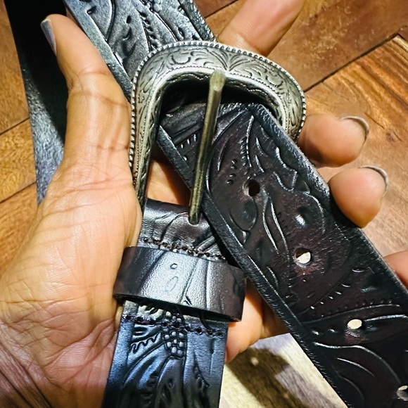 100% leather brown belt main image 8